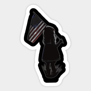 Patriotic Girl Sticker